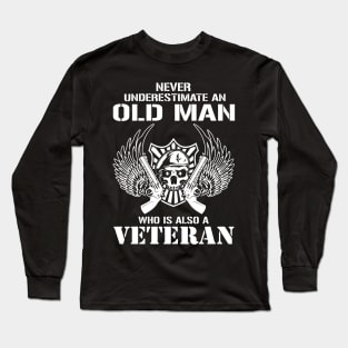 Old man veteran gift idea Long Sleeve T-Shirt